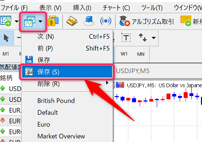 MT5 プロファイルの保存